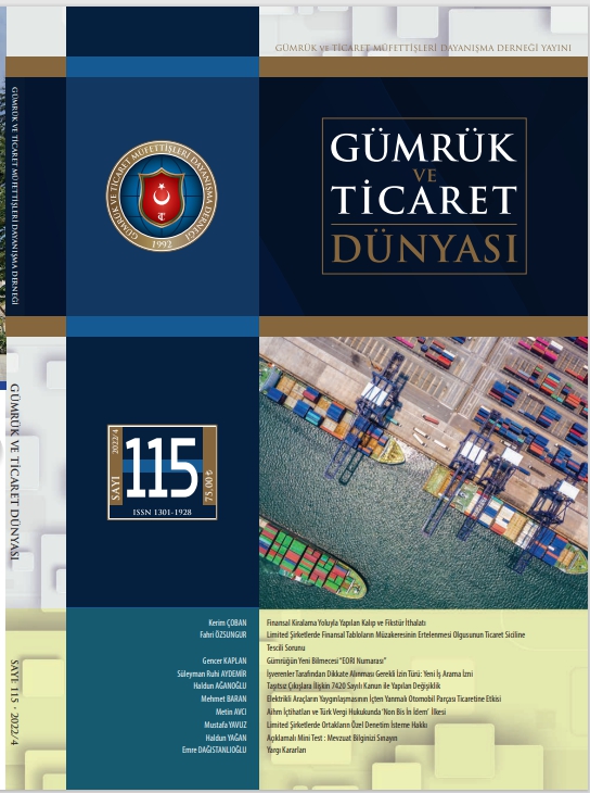 Gümrük ve Ticaret Dünyası Dergisi-Sayı:115