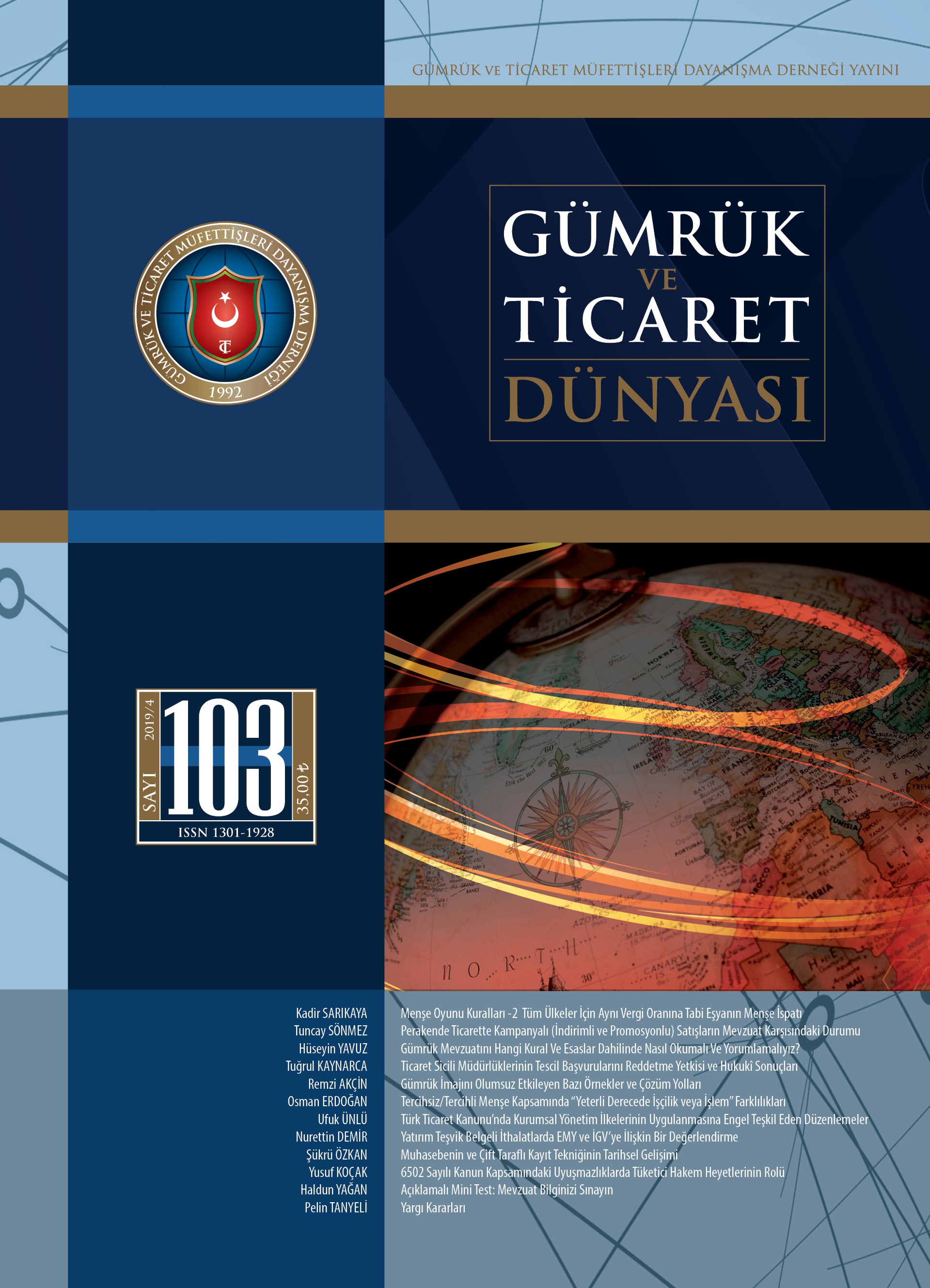 Gümrük ve Ticaret Dünyası Dergisi-Sayı:103